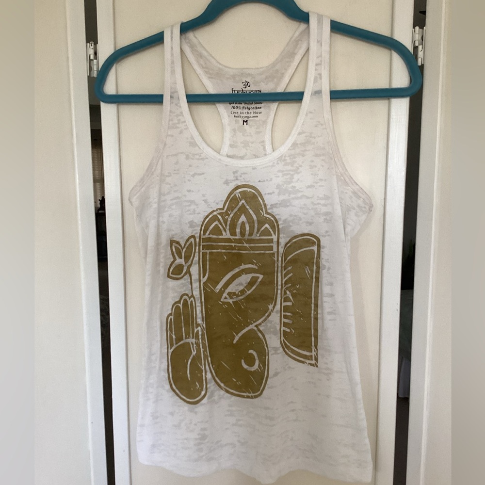 Funk Yoga “Breathe” racerback tank top EUC